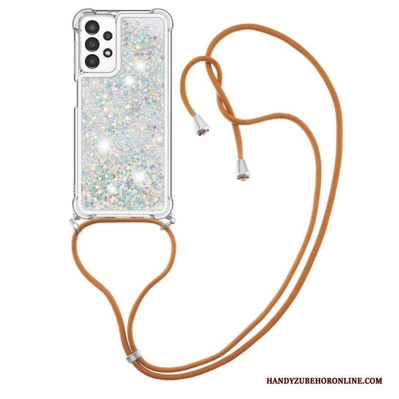 Cover Samsung Galaxy A13 Design Con Paillettes Con Coulisse
