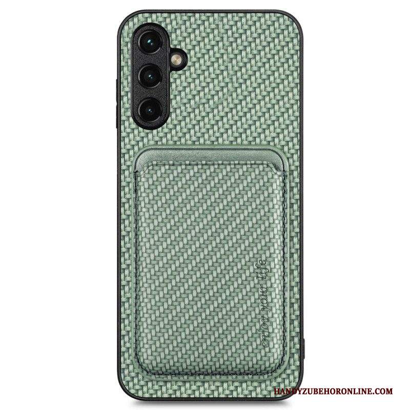 Cover Samsung Galaxy A14 / A14 5G Portacarte Staccabile In Fibra Di Carbonio