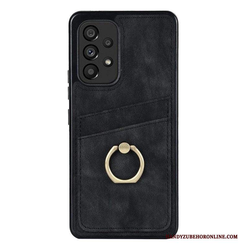 Cover Samsung Galaxy A53 5G Staffa Ad Anello Vintage E Portacarte