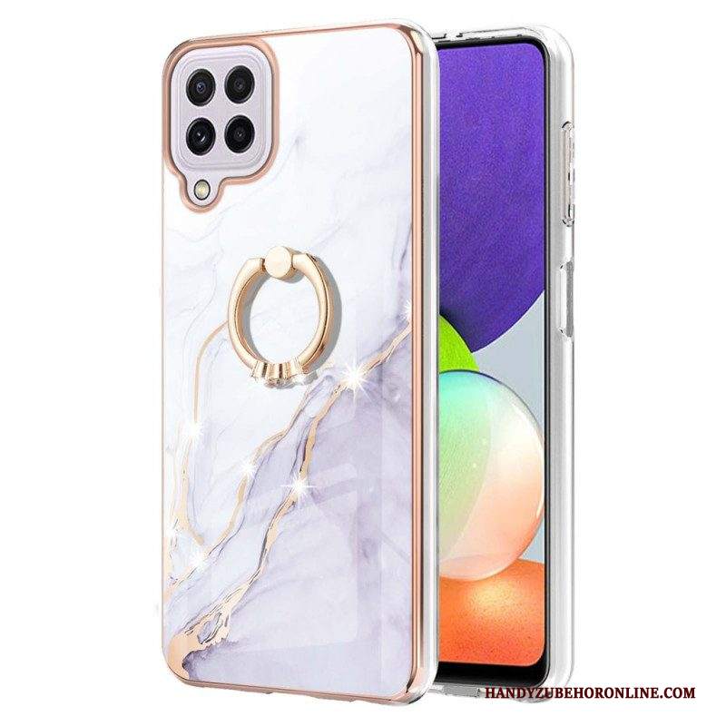 Cover Samsung Galaxy M32 Marmo Con Supporto Ad Anello