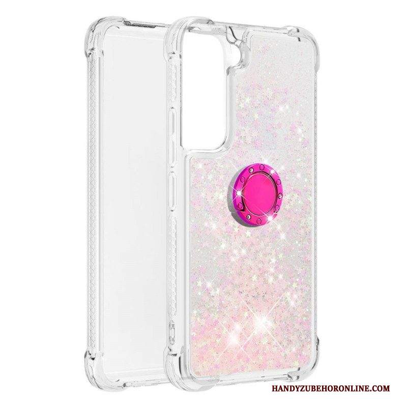 Cover Samsung Galaxy S22 5G Paillettes Con Supporto Ad Anello