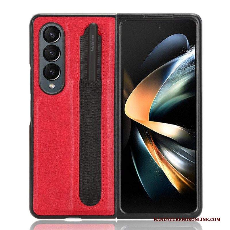 Cover Samsung Galaxy Z Fold 4 Stilo Retrò In Ecopelle