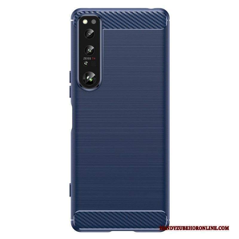 Cover Sony Xperia 1 IV Fibra Di Carbonio Spazzolata