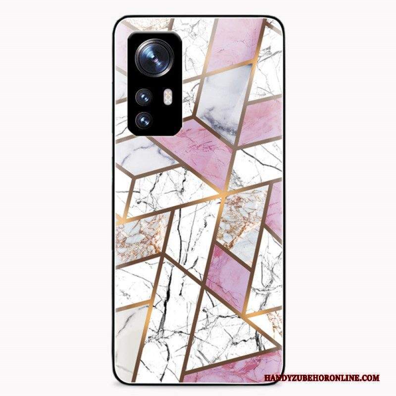 Cover Xiaomi 12 / 12X Geometria Marmo Vetro Temperato