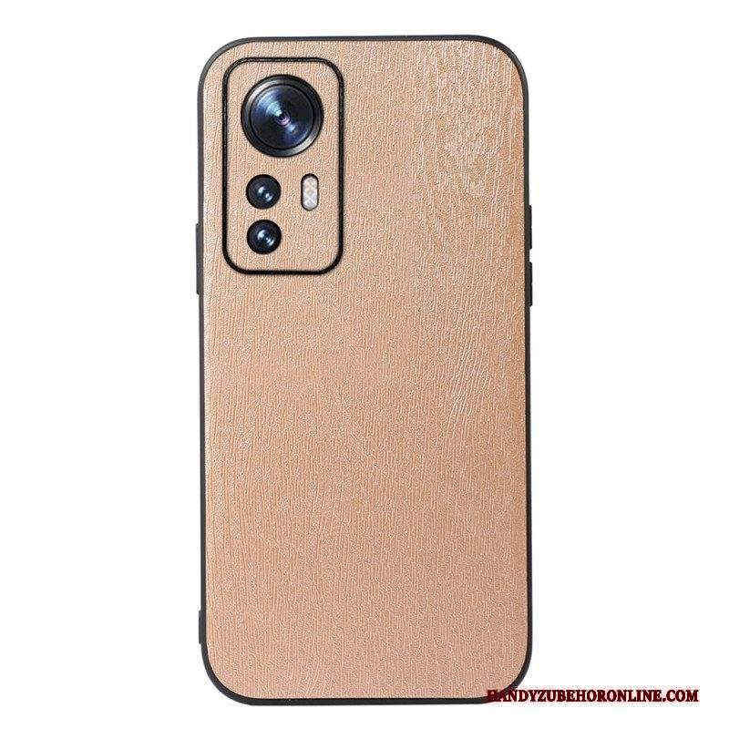 Cover Xiaomi 12 Pro Stile Pelle Effetto Legno