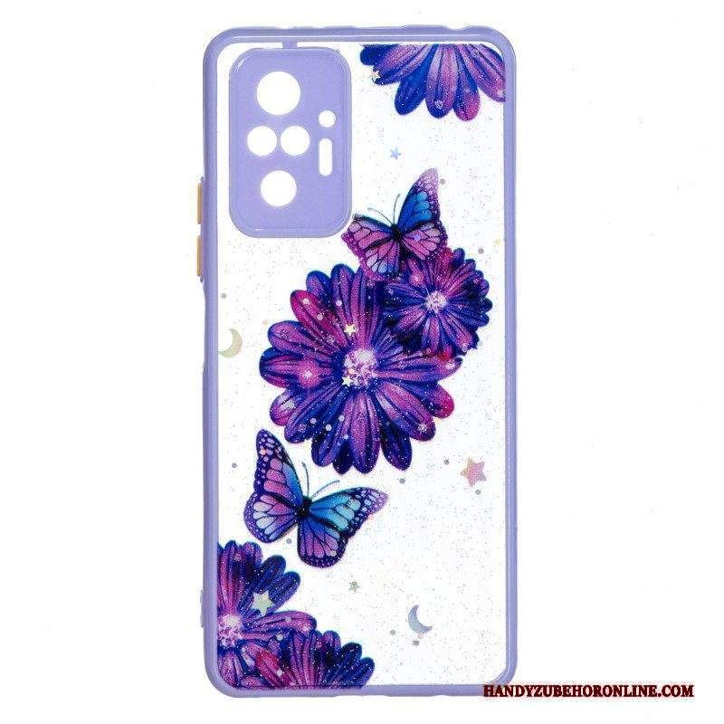 Cover Xiaomi Redmi Note 10 Pro Farfalla Floreale Ibrida