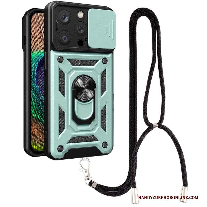 Cover iPhone 14 Pro Corda Con Supporto Ad Anello