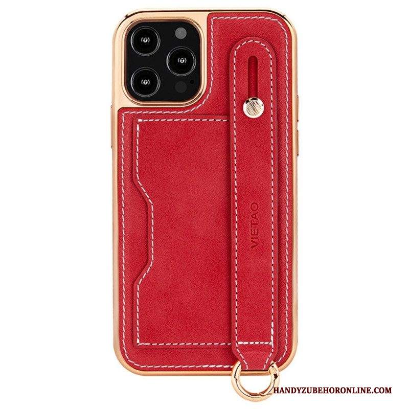 Cover iPhone 14 Pro Max Portacarte Con Cinturino Di Supporto Vietao