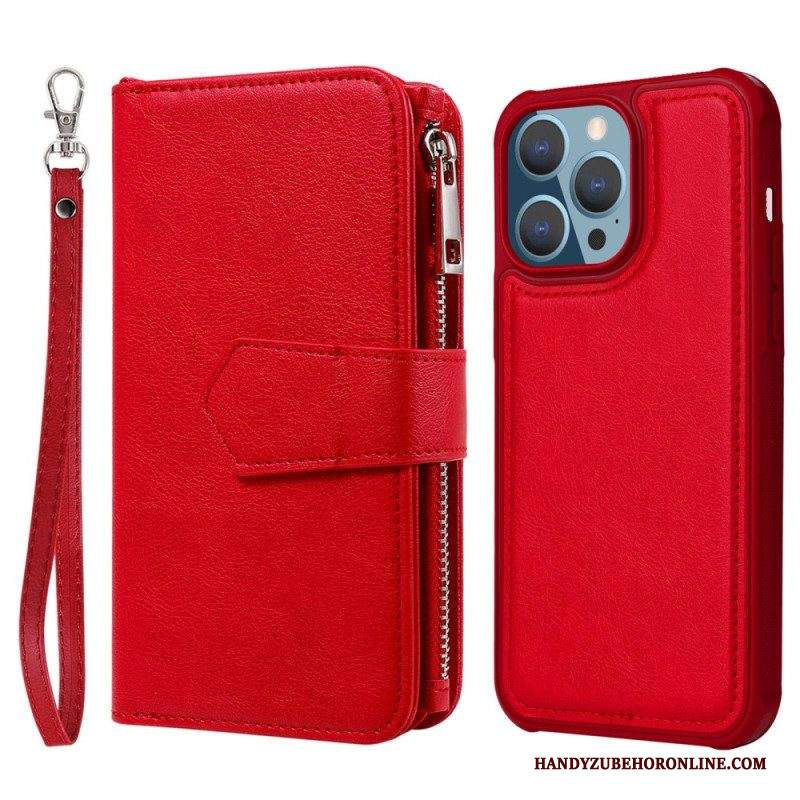 Cover iPhone 14 Pro Max Portafoglio Portafoglio Con Staccabile