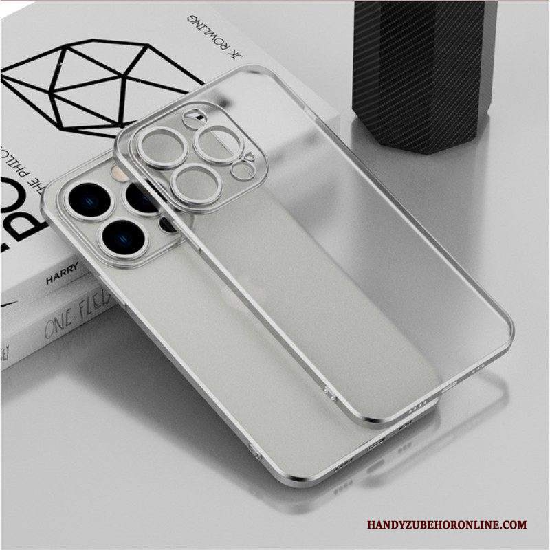 Cover iPhone 14 Stile Metallico Trasparente