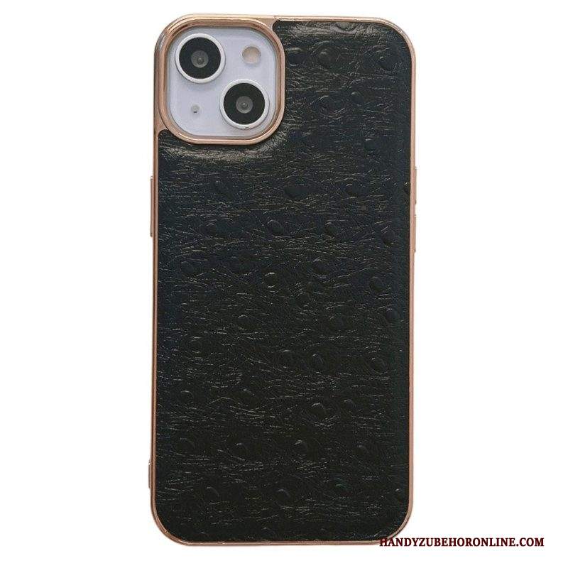 Cover iPhone 14 Vera Pelle Martellata