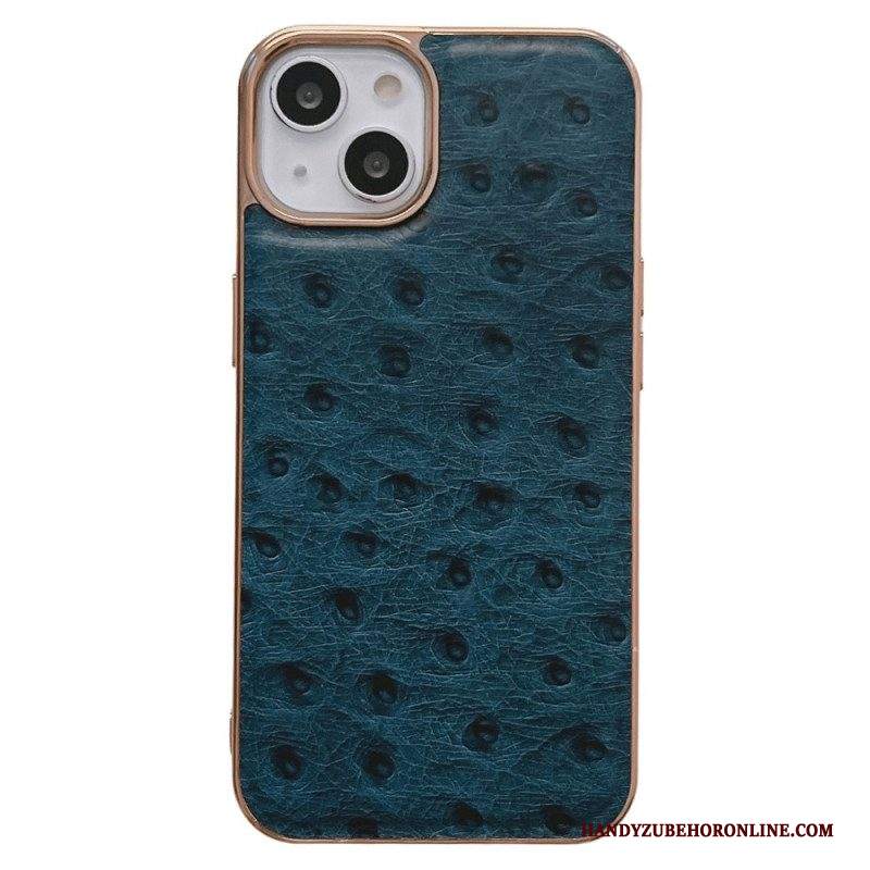 Cover iPhone 14 Vera Pelle Martellata