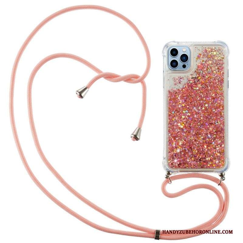Cover iPhone 15 Pro Cordoncino Con Paillettes
