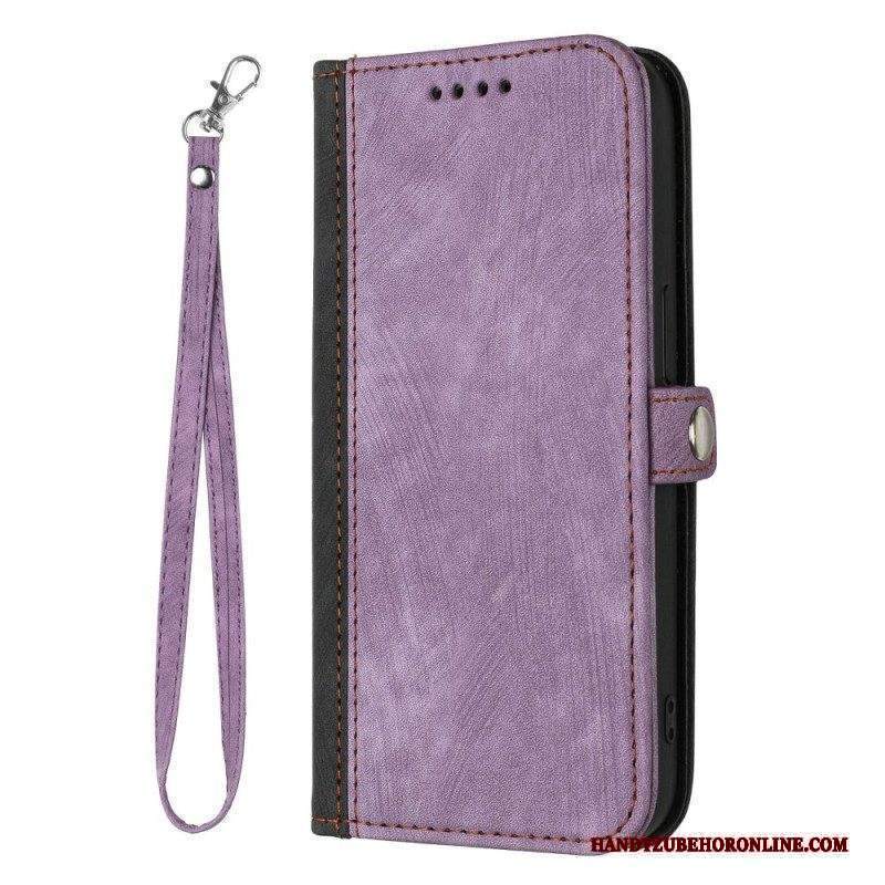 Custodia A Portafoglio Sony Xperia 1 IV Bicolore Con Cinturino
