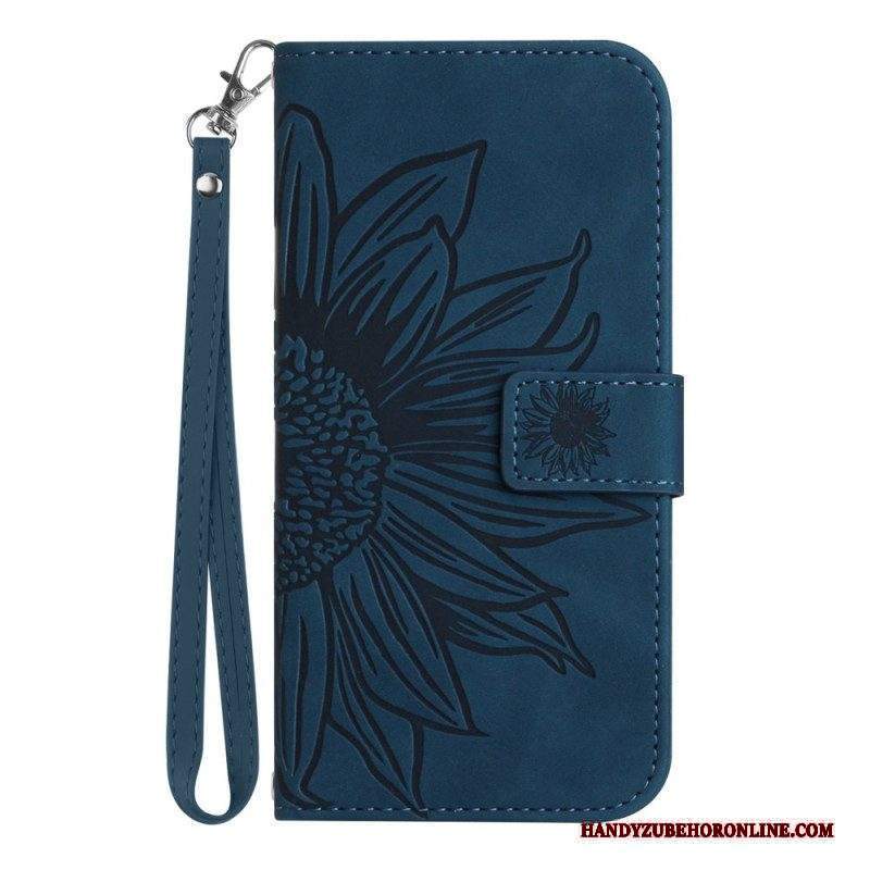Custodia A Portafoglio Xiaomi Redmi Note 12 Pro Plus Fiore Con Cordino