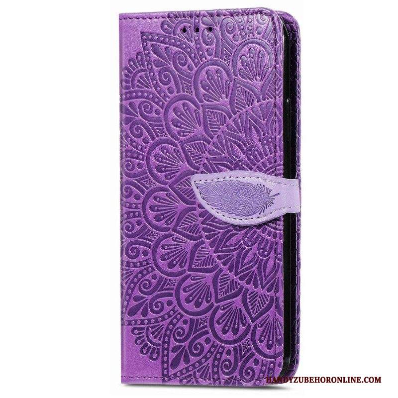 Custodia A Portafoglio iPhone 14 Pro Foglie Tribali