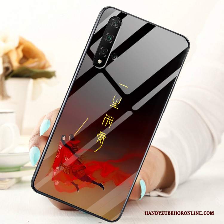 Custodia Honor 20 Moda Tempra Vetro, Cover Honor 20 Protezione Di Personalità Rosso