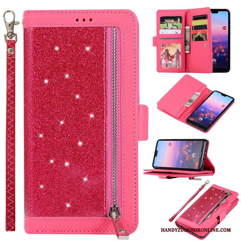 Custodia Honor 20 Pro Pelle Cerniera Giuntura, Cover Honor 20 Pro Portafoglio Telefono Borse Carta