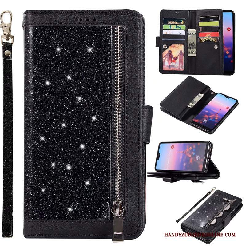 Custodia Honor 20 Pro Pelle Cerniera Giuntura, Cover Honor 20 Pro Portafoglio Telefono Borse Carta
