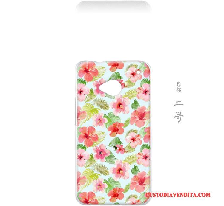 Custodia Htc One M7 Protezione Fresco Arte, Cover Htc One M7 Piccola Blu