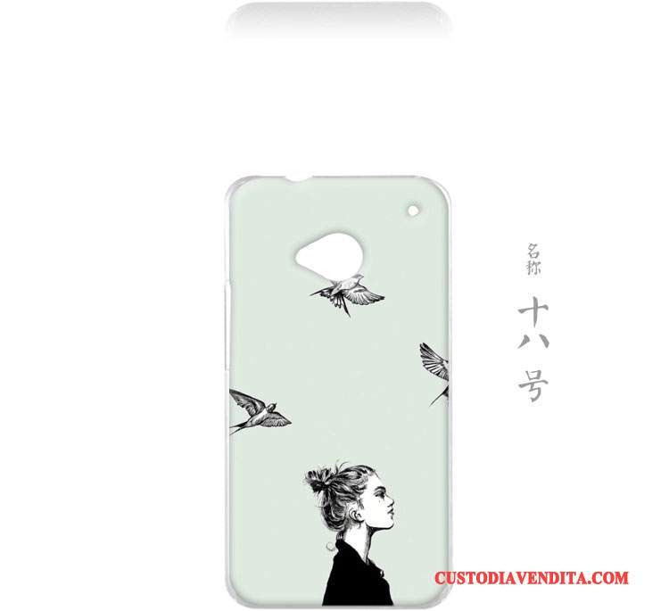 Custodia Htc One M7 Protezione Fresco Arte, Cover Htc One M7 Piccola Blu