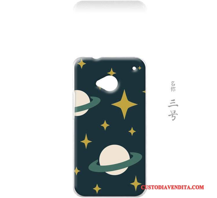 Custodia Htc One M7 Protezione Fresco Arte, Cover Htc One M7 Piccola Blu