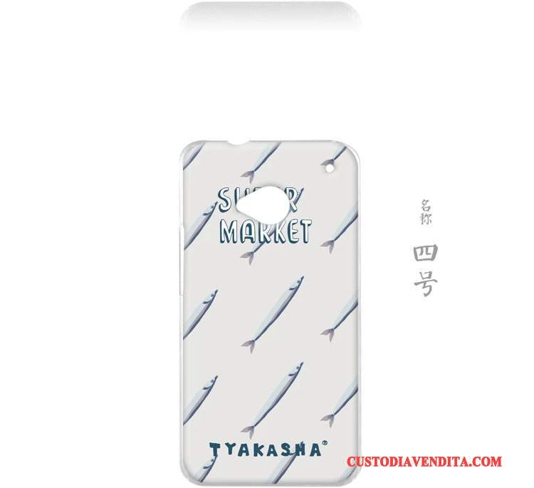 Custodia Htc One M7 Protezione Fresco Arte, Cover Htc One M7 Piccola Blu