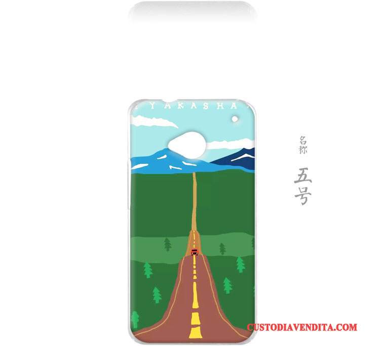 Custodia Htc One M7 Protezione Fresco Arte, Cover Htc One M7 Piccola Blu
