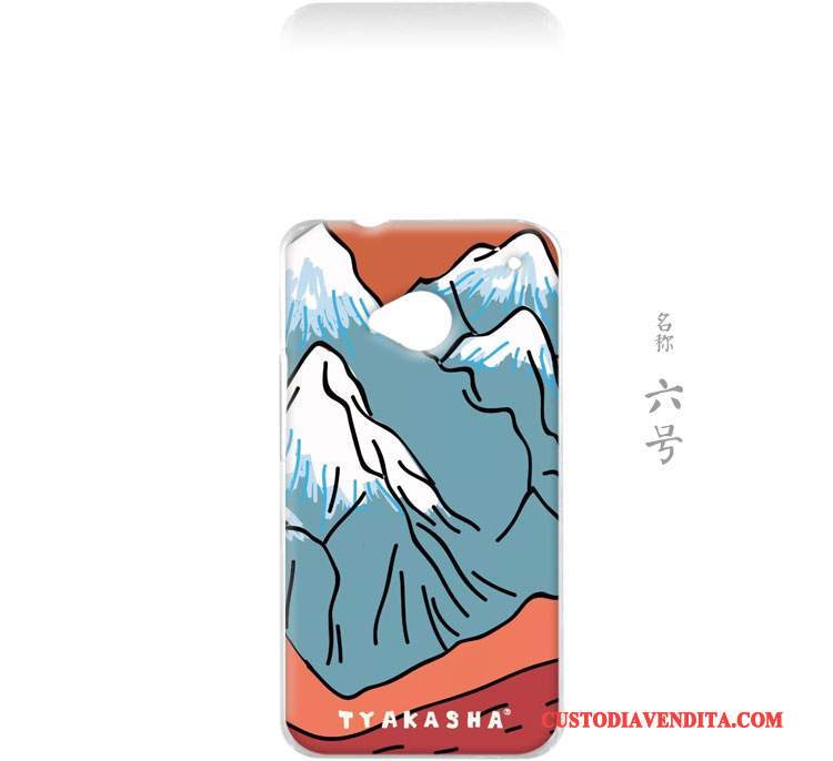 Custodia Htc One M7 Protezione Fresco Arte, Cover Htc One M7 Piccola Blu