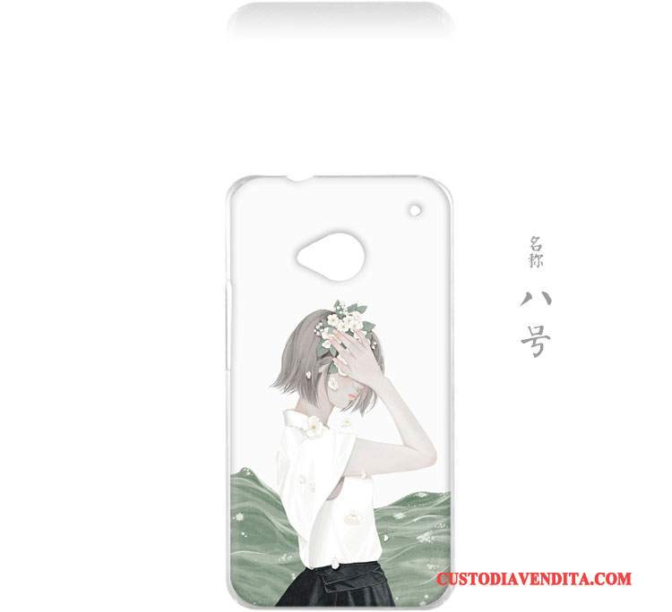 Custodia Htc One M7 Protezione Fresco Arte, Cover Htc One M7 Piccola Blu