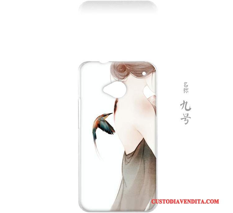 Custodia Htc One M7 Protezione Fresco Arte, Cover Htc One M7 Piccola Blu