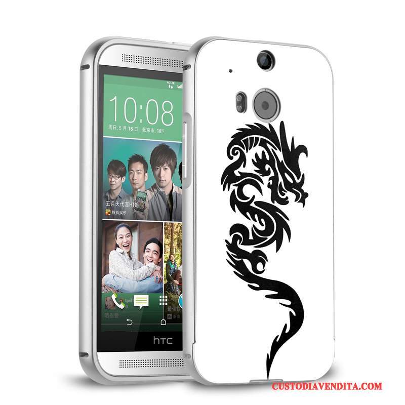 Custodia Htc One M8 Telefono Metallo, Cover Htc One M8 Rosa Telaio