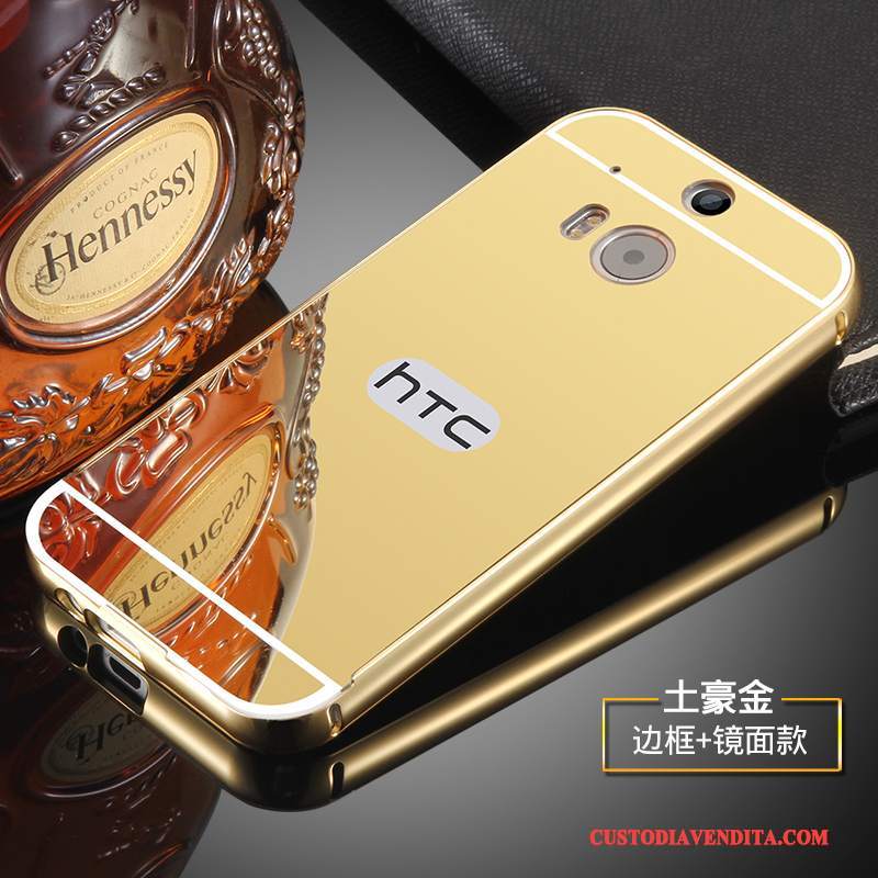 Custodia Htc One M8 Telefono Metallo, Cover Htc One M8 Rosa Telaio