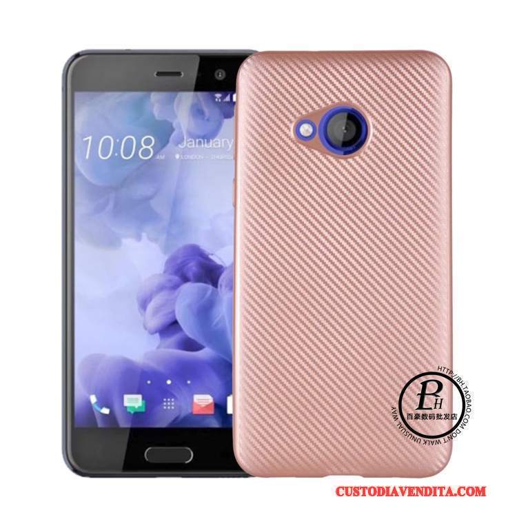 Custodia Htc U Play Silicone Fibra Grigio, Cover Htc U Play Protezione Morbido Modello
