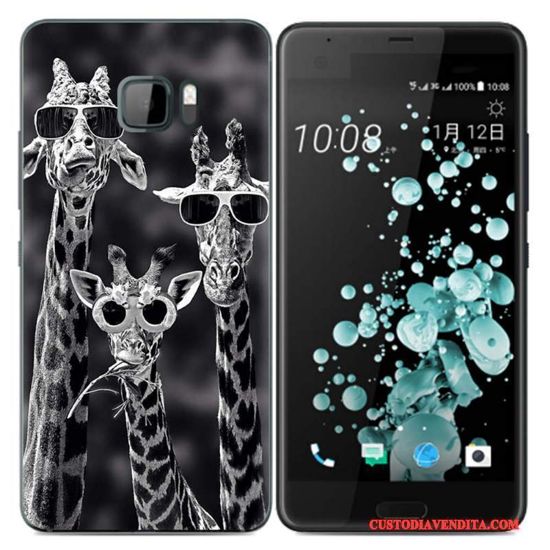 Custodia Htc U Ultra Creativo Nero Morbido, Cover Htc U Ultra Silicone Tendenzatelefono