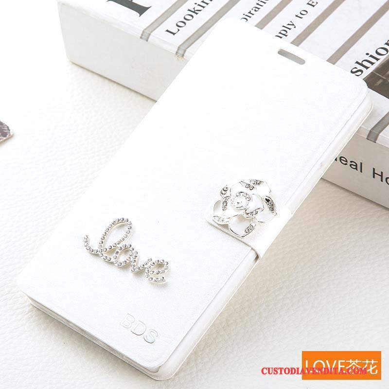 Custodia Huawei Ascend G7 Pelle Biancotelefono, Cover Huawei Ascend G7 Folio Anti-caduta