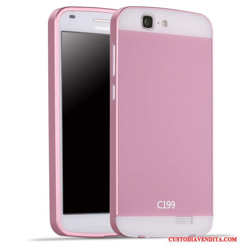 Custodia Huawei Ascend G7 Protezione Argento Coperchio Posteriore, Cover Huawei Ascend G7 Metallo Telaio