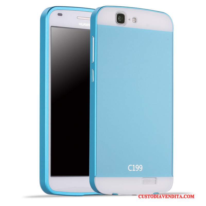 Custodia Huawei Ascend G7 Protezione Argento Coperchio Posteriore, Cover Huawei Ascend G7 Metallo Telaio
