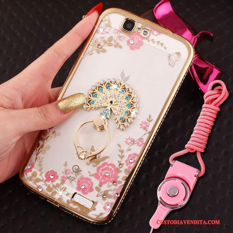 Custodia Huawei Ascend G7 Silicone Ornamenti Appesi Morbido, Cover Huawei Ascend G7 Protezione Tendenza Rosa