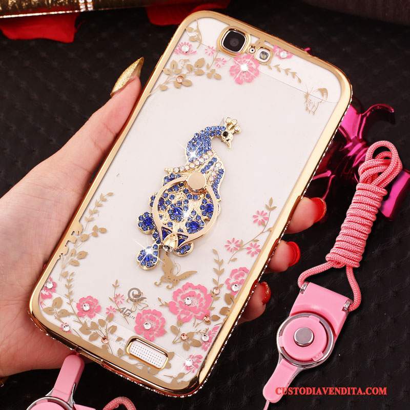 Custodia Huawei Ascend G7 Silicone Ornamenti Appesi Morbido, Cover Huawei Ascend G7 Protezione Tendenza Rosa