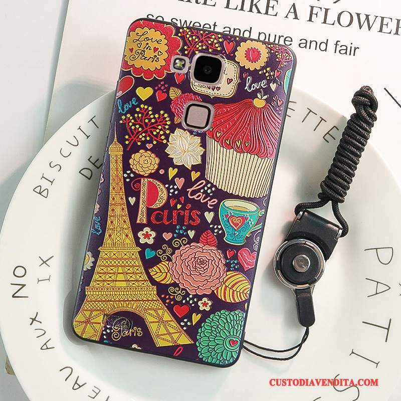 Custodia Huawei Ascend Mate 7 Goffratura Morbido Anti-caduta, Cover Huawei Ascend Mate 7 Colore Ornamenti Appesi Macchiati