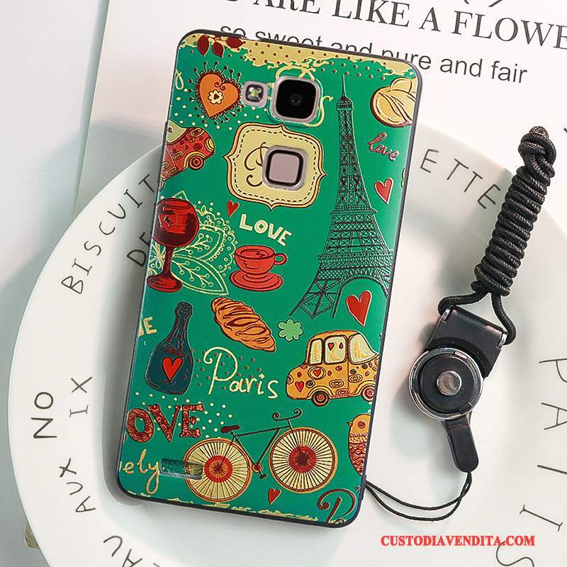 Custodia Huawei Ascend Mate 7 Goffratura Morbido Anti-caduta, Cover Huawei Ascend Mate 7 Colore Ornamenti Appesi Macchiati