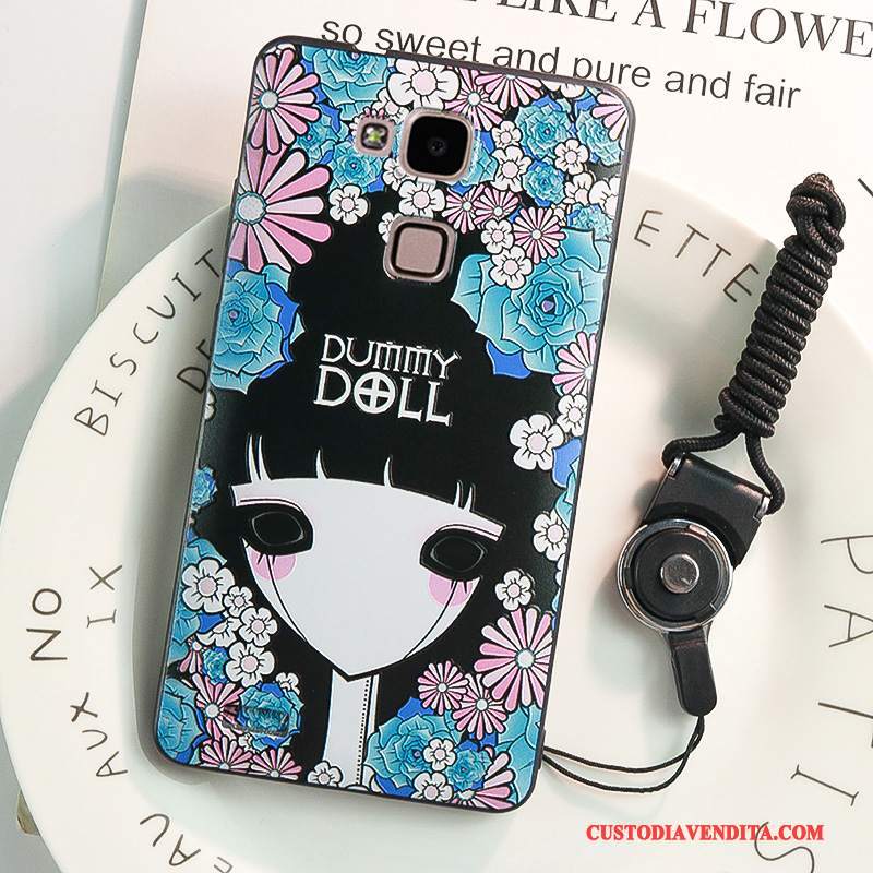 Custodia Huawei Ascend Mate 7 Goffratura Morbido Anti-caduta, Cover Huawei Ascend Mate 7 Colore Ornamenti Appesi Macchiati