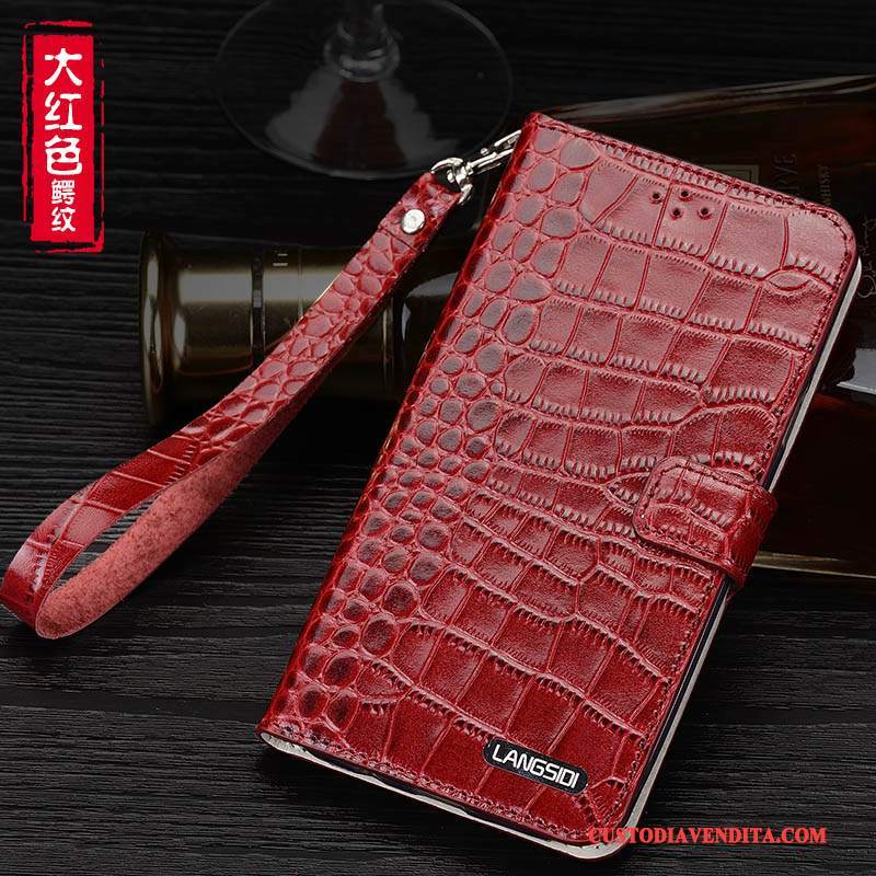 Custodia Huawei Ascend Mate 7 Pelle Ornamenti Appesi Blu Scuro, Cover Huawei Ascend Mate 7 Folio Telefono