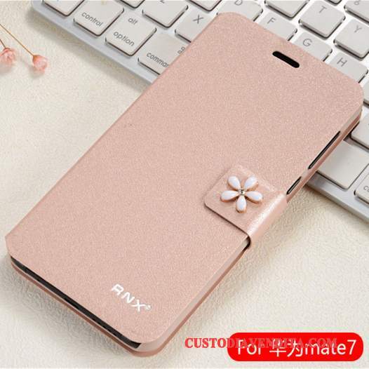 Custodia Huawei Ascend Mate 7 Pelle Telefono Verde, Cover Huawei Ascend Mate 7 Protezione Anti-caduta