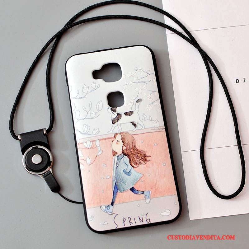 Custodia Huawei G7 Plus Cartone Animato Morbido Tendenza, Cover Huawei G7 Plus Silicone Giallotelefono