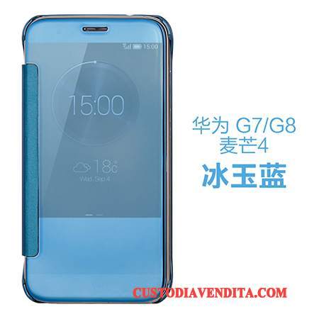 Custodia Huawei G7 Plus Colore Telefono Drago, Cover Huawei G7 Plus Pelle Specchio