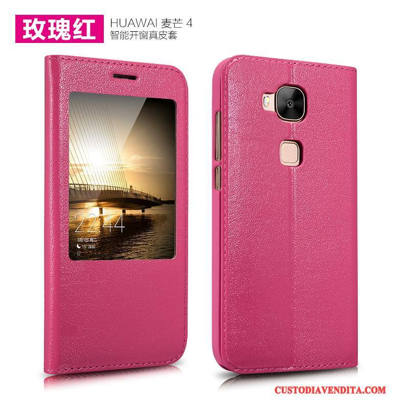 Custodia Huawei G7 Plus Pelle Nerotelefono, Cover Huawei G7 Plus Folio