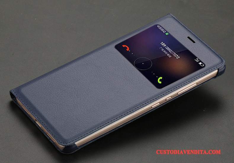 Custodia Huawei G7 Plus Pelle Telefono Rosso, Cover Huawei G7 Plus Finestre