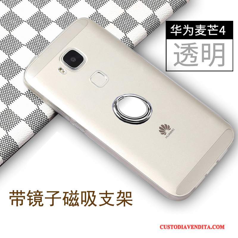 Custodia Huawei G7 Plus Protezione Magnetico Ring, Cover Huawei G7 Plus Colore Trasparente Anti-caduta